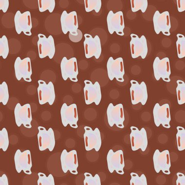 Bardak kahve veya çay arka plan seamless modeli üzerinde noktalı.