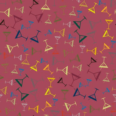 Tropik kokteyller desen, renkli kesintisiz vektör çizim