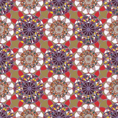 Renkli farklı renk seçenekleri sunan mozaik mandala arka plan