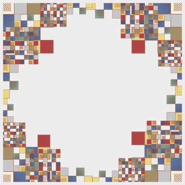 Mozaik, vektör çizim küpleri ve kareler
