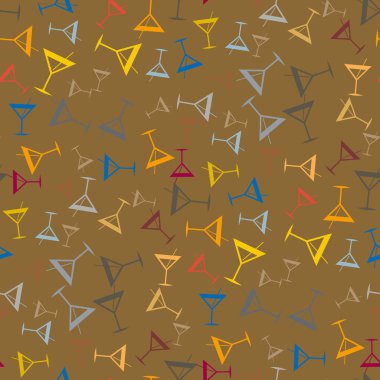 Tropik kokteyller desen, renkli kesintisiz vektör çizim