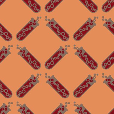 Kimya test tüpleri parlak arka plan üzerinde. Seamless modeli.