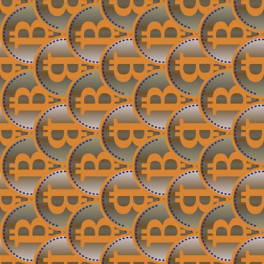 Renkli bitcoins işaretleri ile mali seamless modeli