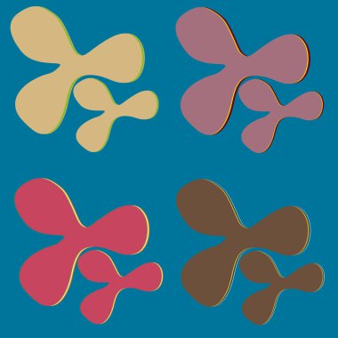 Su sıçramalarına ve parlak renkli boya arka plan üzerinde izole BLOB'lar vektör.