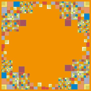 Mozaik, vektör çizim küpleri ve kareler