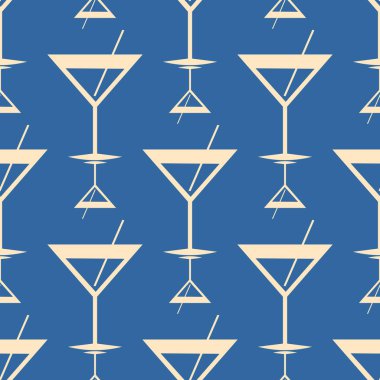 Tropik kokteyller desen, renkli kesintisiz vektör çizim