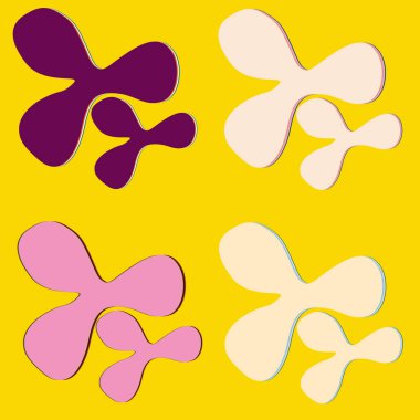 Su sıçramalarına ve parlak renkli boya arka plan üzerinde izole BLOB'lar vektör.