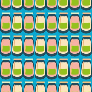 Kavanoz ile rustik ev konserve yeni dikişsiz desen arka planı için.