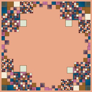 Mozaik, vektör çizim küpleri ve kareler