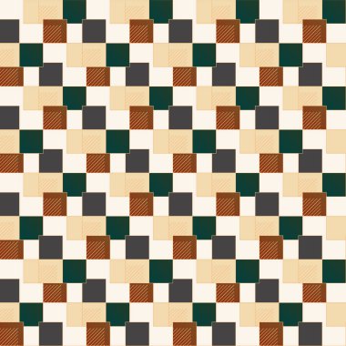 Mozaik, vektör çizim küpleri ve kareler