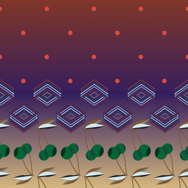 Şirin kiraz seamless modeli. Vektör çizim.