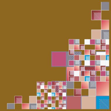 Mozaik, vektör çizim küpleri ve kareler