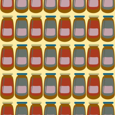 Kavanoz ile rustik ev konserve yeni dikişsiz desen arka planı için.