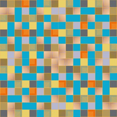 Mozaik, vektör çizim küpleri ve kareler