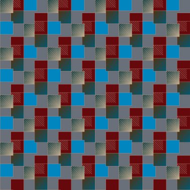 Mozaik, vektör çizim küpleri ve kareler