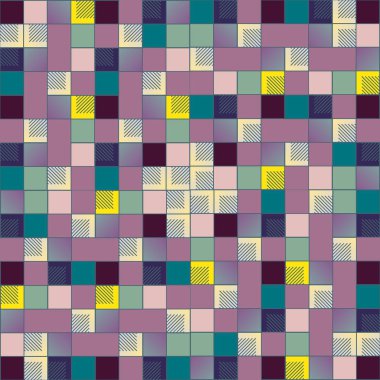 Mozaik, vektör çizim küpleri ve kareler