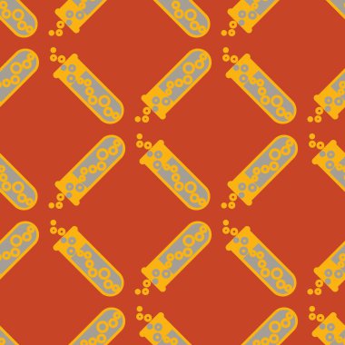 Kimya test tüpleri parlak arka plan üzerinde. Seamless modeli.