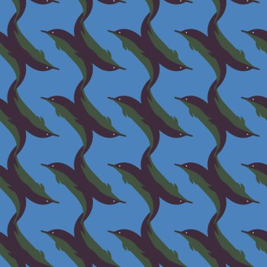 Dekoratif renkli seamless modeli sevimli yunuslar ile