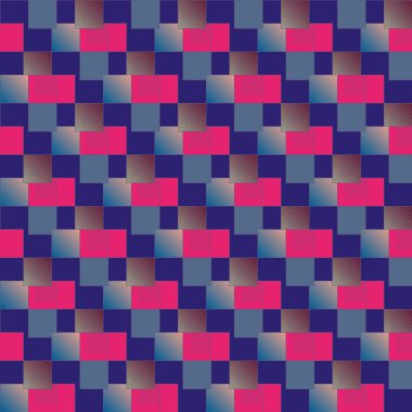 Mozaik, vektör çizim küpleri ve kareler