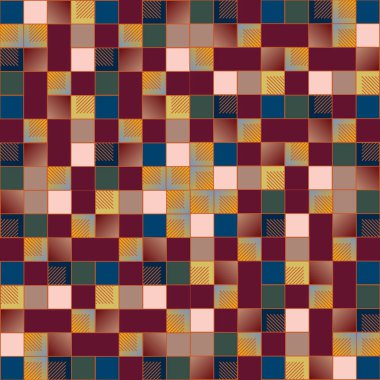 Mozaik, vektör çizim küpleri ve kareler