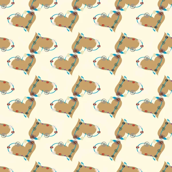 Soyut kalp doodle arka plan için seamless modeli. 
