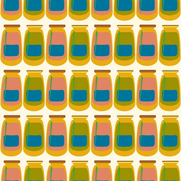 Kavanoz ile rustik ev konserve yeni dikişsiz desen arka planı için.