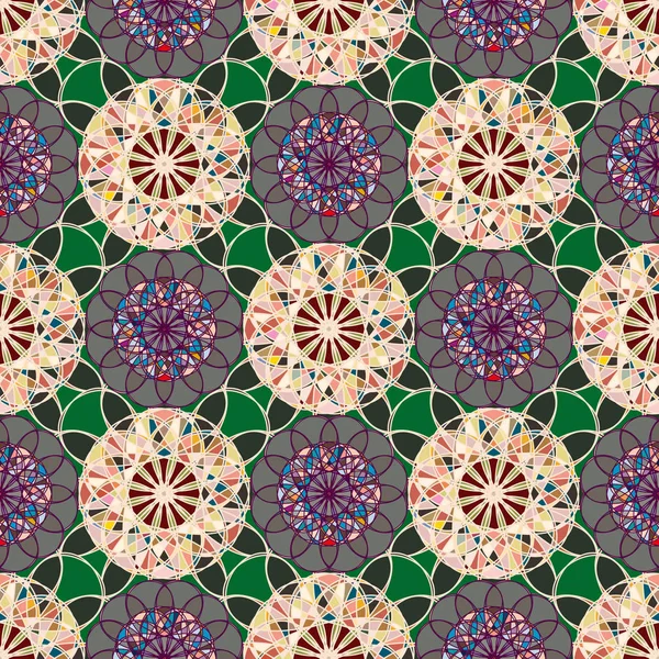 Abstrato Colorido Caleidoscópico Mosaico Mandala Fundo — Vetor de Stock