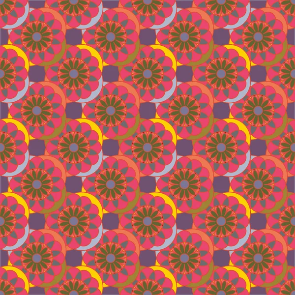 Patrón Geométrico Abstracto Sin Costura Con Flores Para Fondo — Vector de stock