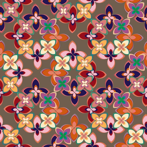 Motif Géométrique Floral Abstrait Sans Couture Pour Fond — Image vectorielle