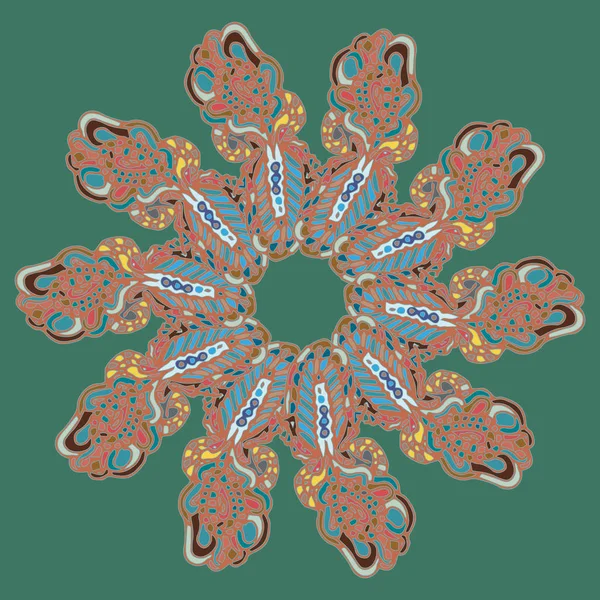 Nuevo Mandala Simétrico Estilo Zentangle Inspirado Arte Con Garabato Objeto — Archivo Imágenes Vectoriales