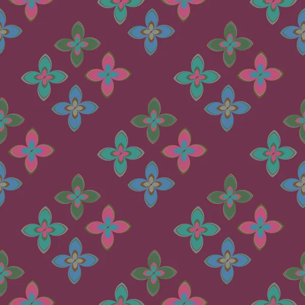 Abstrakte Florale Geometrische Nahtlose Muster Für Hintergrund — Stockvektor