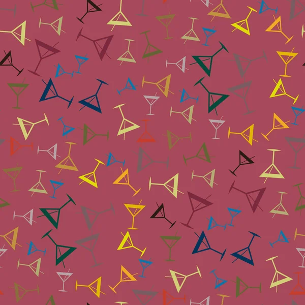 Tropik kokteyller desen, renkli kesintisiz vektör çizim