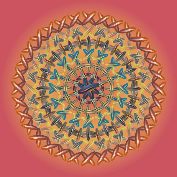 Eenvoudige Kleurrijke Abstracte Mandala Heldere Circulaire Sieraad Bestaande Uit Eenvoudige — Stockvector