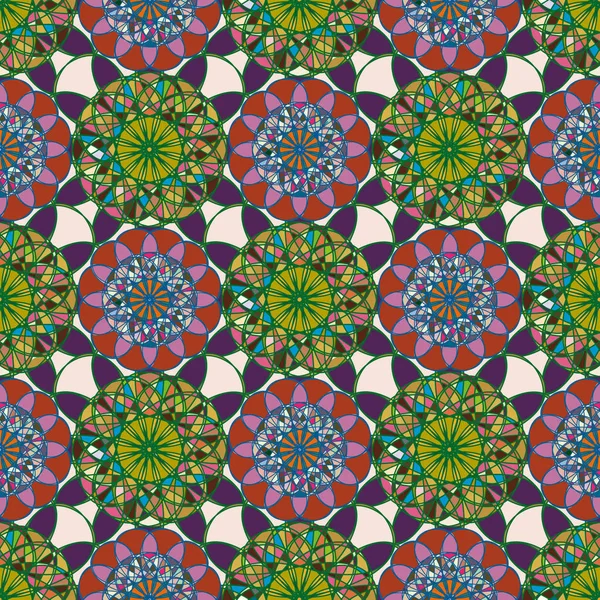 Abstract Colorful Kaleidoscopic Mosaic Mandala Background — Stock Vector