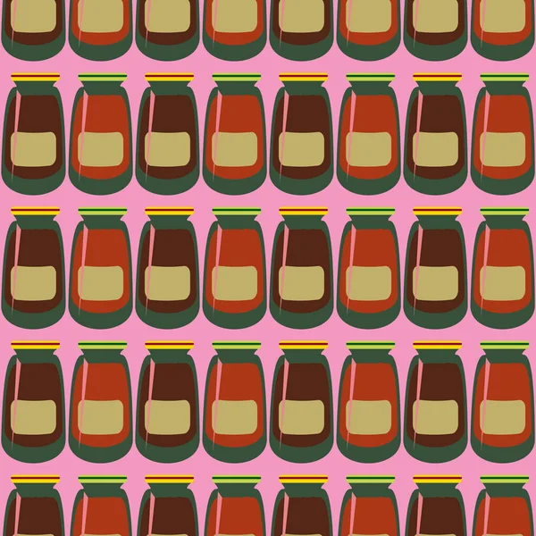 Kavanoz ile rustik ev konserve yeni dikişsiz desen arka planı için.