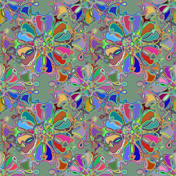 Caleidoscopio Abstracto Patrón Inconsútil Colorido Para Fondo — Vector de stock