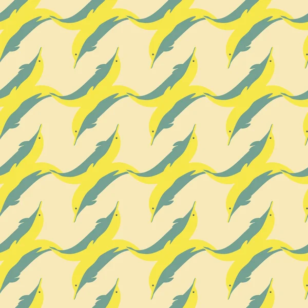 Dekorativa Färgade Sömlösa Mönster Med Söta Delfiner — Stock vektor