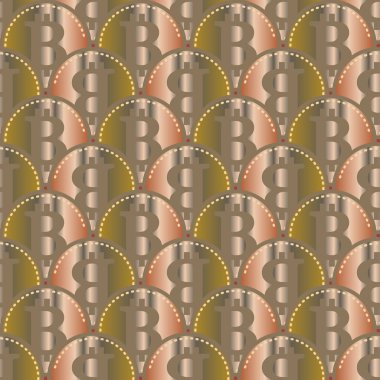 Renkli bitcoins işaretleri ile mali seamless modeli