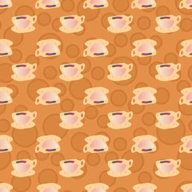 Bardak kahve veya çay arka plan seamless modeli üzerinde noktalı.