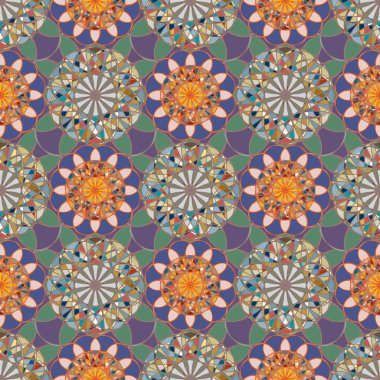 Renkli farklı renk seçenekleri sunan mozaik mandala arka plan