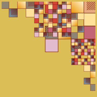 Mozaik, vektör çizim küpleri ve kareler