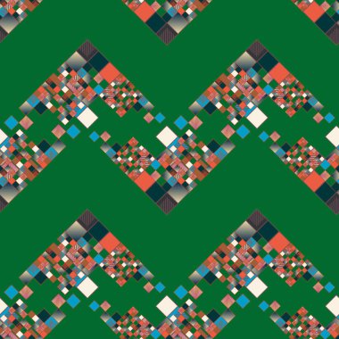 Mozaik, vektör çizim küpleri ve kareler