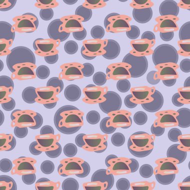 Bardak kahve veya çay arka plan seamless modeli üzerinde noktalı.