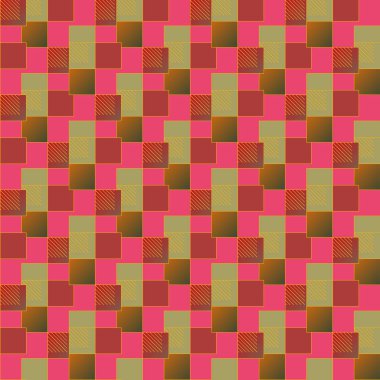 soyut grafik Mozaik, vektör çizim küpleri ve kareler