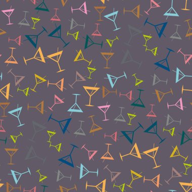 Tropik kokteyller desen, renkli kesintisiz vektör çizim