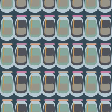 Kavanoz ile rustik ev konserve yeni dikişsiz desen arka planı için.