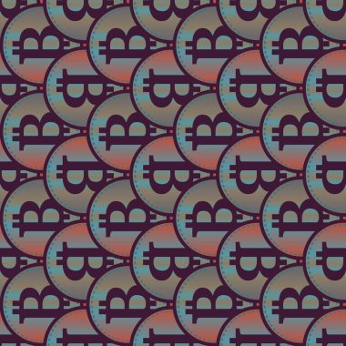 Renkli bitcoins işaretleri ile mali seamless modeli