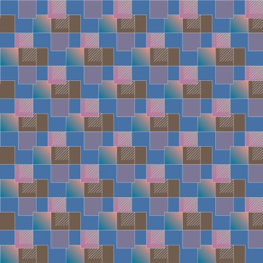 soyut grafik Mozaik, vektör çizim küpleri ve kareler