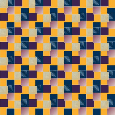 soyut grafik Mozaik, vektör çizim küpleri ve kareler