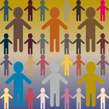 birçok kişi seamless modeli, vektör çizim 